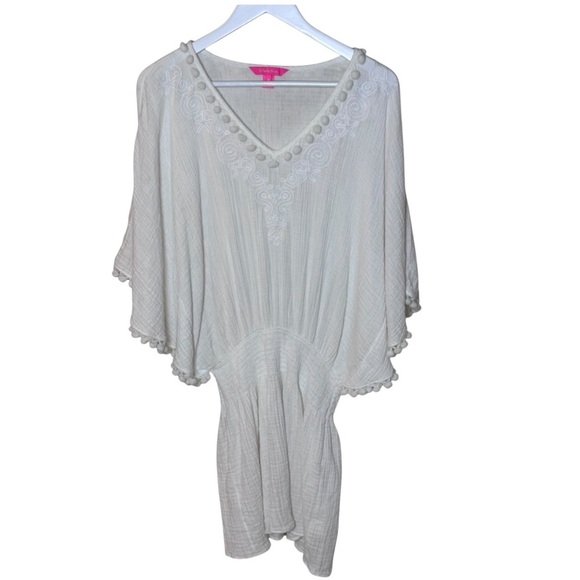 Lilly Pulitzer Amaury Embroidered White Cotton Coverup- Small - Picture 5 of 15